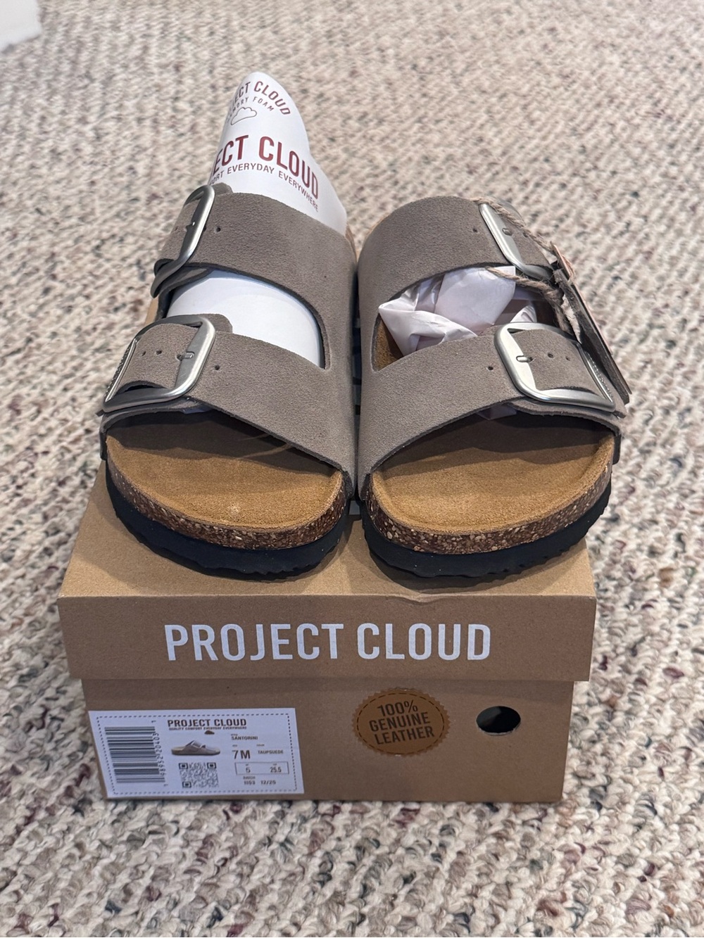 Women’s Project Cloud Double Buckle Sandals in Taupe
